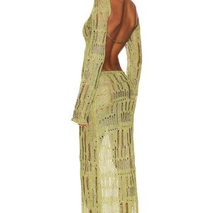 Jaded London Moss Metallic Backless Dress